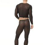 Men's Ultra-Thin Ice Silk Sheer Sensual Seamless Activewear Tops & Tights
