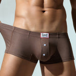 2 Pack Men's Soft Solid Color Simple Comfortable Breathable Trunks