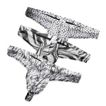 3 Pack Men's Ice-Silk Leopard Mesh Thong with Double-Lined Crotch