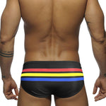 Men's Moisture-Wicking Sexy Striped Color Swim Briefs
