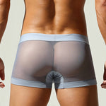 2 Pack Men's Stay-Put Fit Lightweight & Airy Solid Color Semi-Transparent Trunks