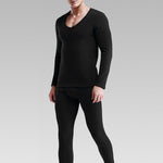 V-Neck Thermal Underwear With Fleece Lined