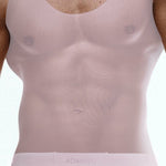 Men's High Stretch Solid-colored Ice Silk Vest & Briefs