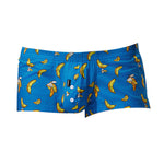 2 Pack Men's Low-Rise Cotton Boxer Shorts with Playful Print