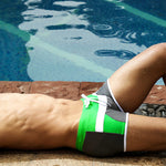 Men's Trendy Color-Block Beach Swim Shorts & Trunks