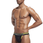 Men's Color Fabric Elastic Waistband Bikini