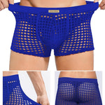 2 Pack Men's Hollow Mesh Sexy Trendy Moisture-Wicking Trunks