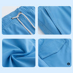 Men's Solid Quick-Dry Built-in Breathable Mesh Liner Travel-Friendly Sporty Board Shorts