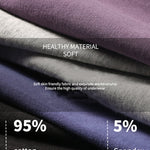 4 Pack Men's Mid-Rise Cotton Antibacterial Breathable Trunks