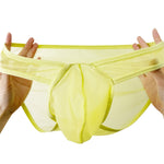 2 Pack Men's Ice Silk Breathable Sexy Low-Rise Anti-Odor Briefs
