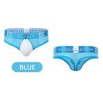 2 Pack Men's Breathable Mesh Removable U-Shaped Pocket Thongs