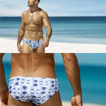 Men's Low-Rise Stylish Print Swim Briefs