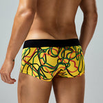 2 Pack Men's Comfortable Breathable Messy Lines Polyester Boxer Briefs