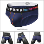 Men's Mesh Briefs With Colorful Spliced Lines