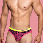 3 Pack Men's Low-Waist Sexy Big Mesh Breathable Transparent Sports Briefs
