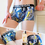 4 Pack Men's Breathable Printed Comfy Waistband Stretch Trunks