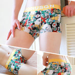 4 Pack Men's Breathable Printed Comfy Waistband Stretch Trunks