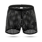 2 Pack Men's Mesh See-Through Shorts with Drawstring Waist