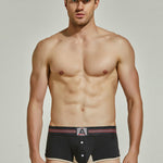 Men's Spliced Color Trunks With Button Fly