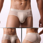 3 Pack Men's Quick-Dry Mesh Low-Rise Briefs