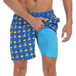 Men's Quick-Dry Digital Print Double-Layer Board Shorts