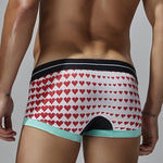 2 Pack Men's Low Rise Sexy Heart U-Shaped Pouch Boxer Briefs