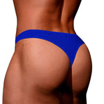 2-pack Men's Ribbed Low-rise Solid Color Thong