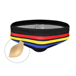 Men's Moisture-Wicking Sexy Striped Color Swim Briefs