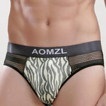 4-pack Men's Sexy Leopard Print Ice Silk Mesh Briefs