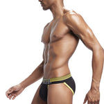 Men's Color Fabric Elastic Waistband Bikini