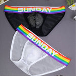 2 Pack Men's Rainbow Mesh Lightweight Breathable Bikinis