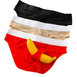 3 Pack Men's Ultra-Thin Ice Silk Briefs with Separation Pouch and Breathable Cooling Comfort