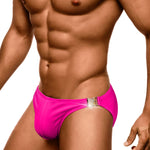 Men's Quick-Dry Odor-Control Solid Color Side Snap Swim Briefs