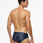 Men's Quick-Dry Printed UV Protection No-Slip Elastic Swim Briefs