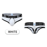 2 Pack Men's Breathable Mesh Removable U-Shaped Pocket Thongs