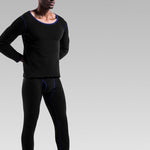 Fleece Lined Men's Thermal Underwear With Support Pouch