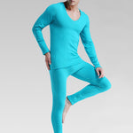 V-Neck Thermal Underwear With Fleece Lined