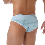 3 Pack Men's Ultra-Thin Camo U-Pouch High-Rise Mesh Breathable Bikinis