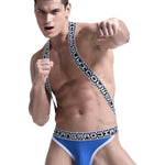 Men's Sexy Mesh U-convex Large Pouch Breathable Vest One-piece Suspender T-back