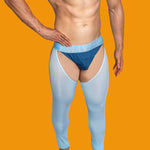 Men's Low-Waist Sexy Hollow Silk-Smooth Semi-Transparent Thermal Pants