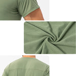 Men's Comfortable Round Collar Breathable Fitness Short Sleeve