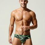 Men's Breathable Tiger Print Beach Vacation Swim Briefs