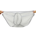 2 Pack Men's Ice Silk Breathable Sexy Low-Rise Anti-Odor Briefs