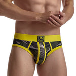 2 Pack Men's Sexy Sheer Camouflage Print Mesh Low-Rise Breathable & Quick-Dry Briefs