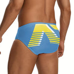 2 Pack Men's Trendy Prints U-Pouch Low-Rise Skin-Friendly Swim Briefs