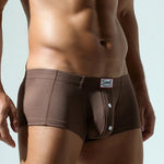 2 Pack Men's Soft Solid Color Simple Comfortable Breathable Trunks