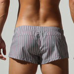 2 Pack Men's Breathable Cotton Classic Pinstripe Home Shorts