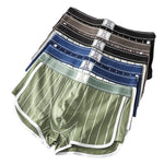 4 Pack Men's Ultra-Soft Breathable Cotton Striped Design Comfort Trunks & Boxers Briefs