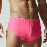 2 Pack Men's Solid Color Second-Skin Soft-Touch Quick-Dry Boxer Shorts