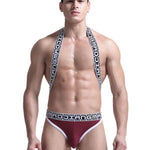 Men's Sexy Mesh U-convex Large Pouch Breathable Vest One-piece Suspender T-back